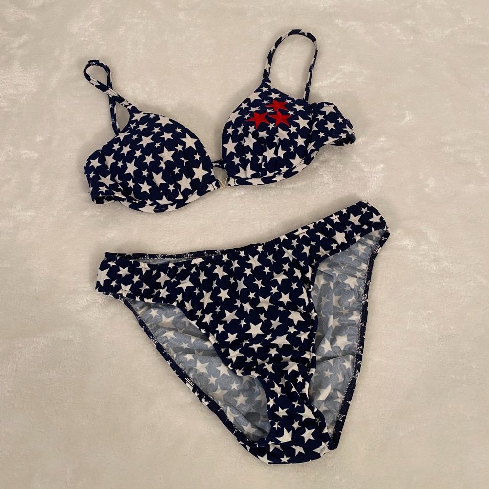 - Venus Swim Bikini 12 B EUC  Red White Blue stars